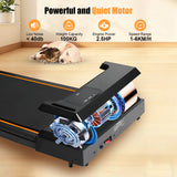 Tapis de marche plat 2.5HP 6 km/h silencieux antidérapant amorti maison bureau sous-bureau fitness