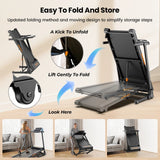 Tapis de Course Pliable, Inclinaison & Barres de Support Silencieux & Amorti