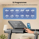 Tapis de Course Pliable, Inclinaison & Barres de Support Silencieux & Amorti