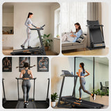 Tapis de Course Pliable, Inclinaison & Barres de Support Silencieux & Amorti