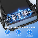 Tapis de course pour bureau à domicile, tapis 2-en-1 pliable pour marche et course, 12 + 3 programmes, capacité 120 kg, couleur noire.