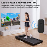 Tapis de marche plat 2.5HP 1-6 km/h antidérapant amorti portable pour maison et bureau