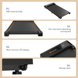 Tapis de Course Pliable, Inclinaison & Barres de Support Silencieux & Amorti