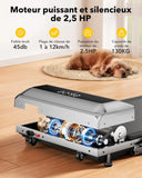 Tapis de course 2-en-1 : marche et course 12 km/h, inclinaison 7 %, moteur 2,5 HP, pliable, extra-large 40 cm