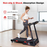 Tapis de course pliable 2-en-1 avec 15 vitesses, inclinaison automatique, bande large, portable
