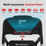 Tapis de course pliable 2-en-1 avec 15 vitesses, inclinaison automatique, bande large, portable